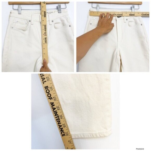 Rag & Bone Denim Nina High Rise Ankle Cigarette Jeans in Ecru White 24 - Picture 10 of 12